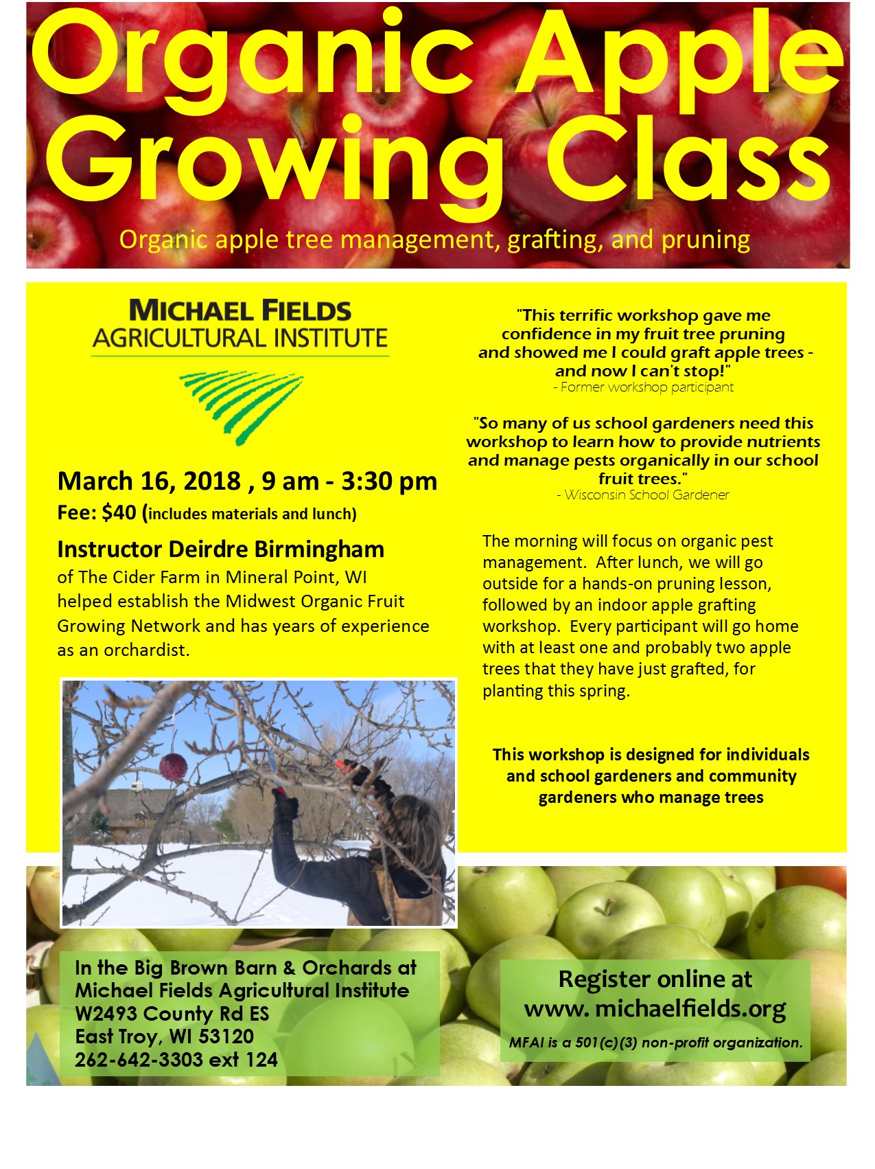 Organic Apple Growing Class Wisconsin Fruit
